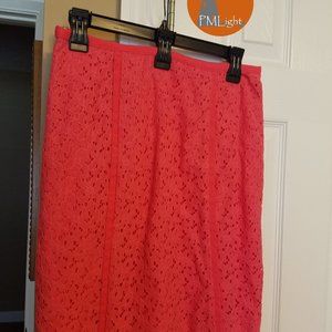 DKNYC Hot Pink Lace Skirt 6 Mini Lined